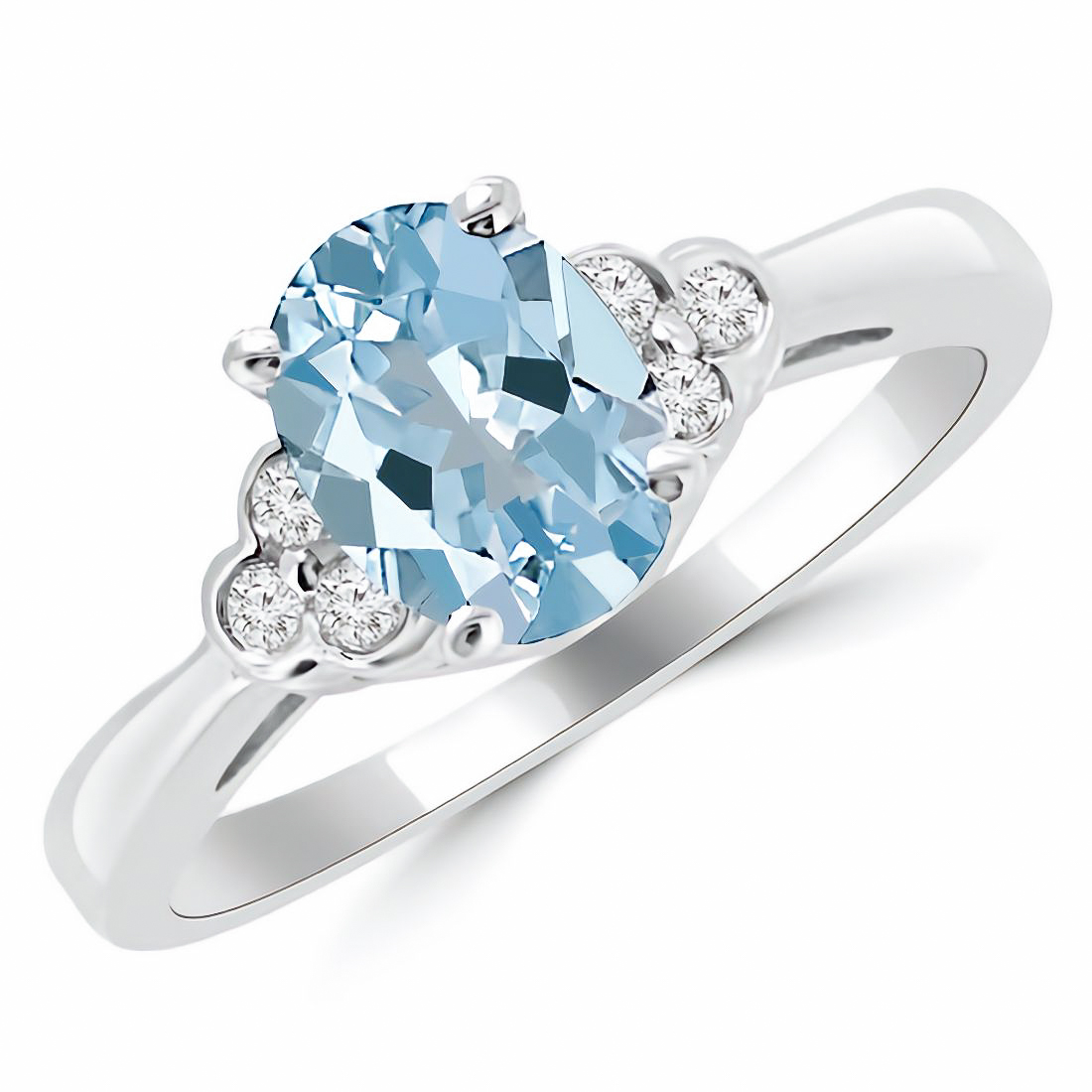 Silver Shiny Sky Blue Soft Stone Ring - Khushbu Jewellers